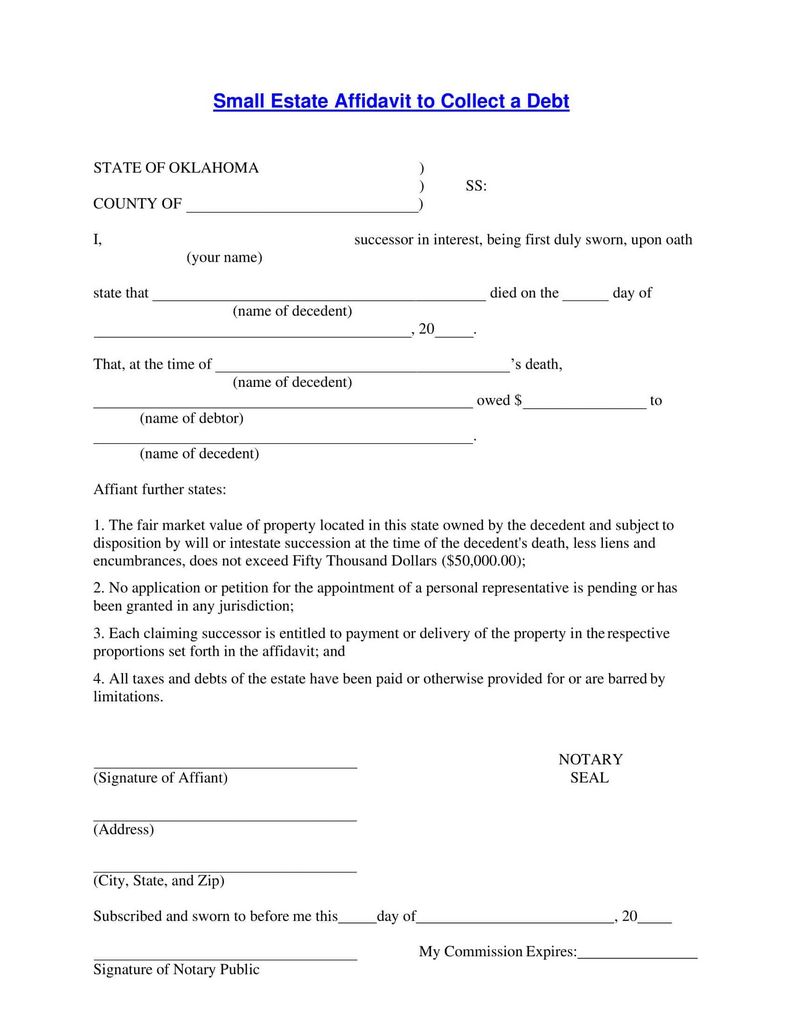 How Does a Tiny Estate Sworn Statement Job?